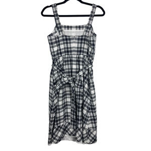 Ann Taylor Petite Plaid Tie Waist Midi Dress